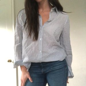 NWT Divided Stripes Button Down